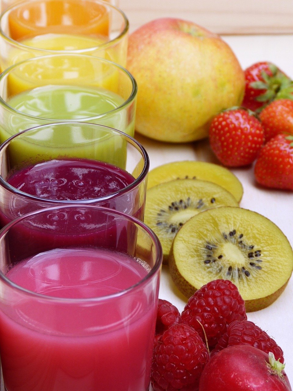 juice, smoothies, multicoloured