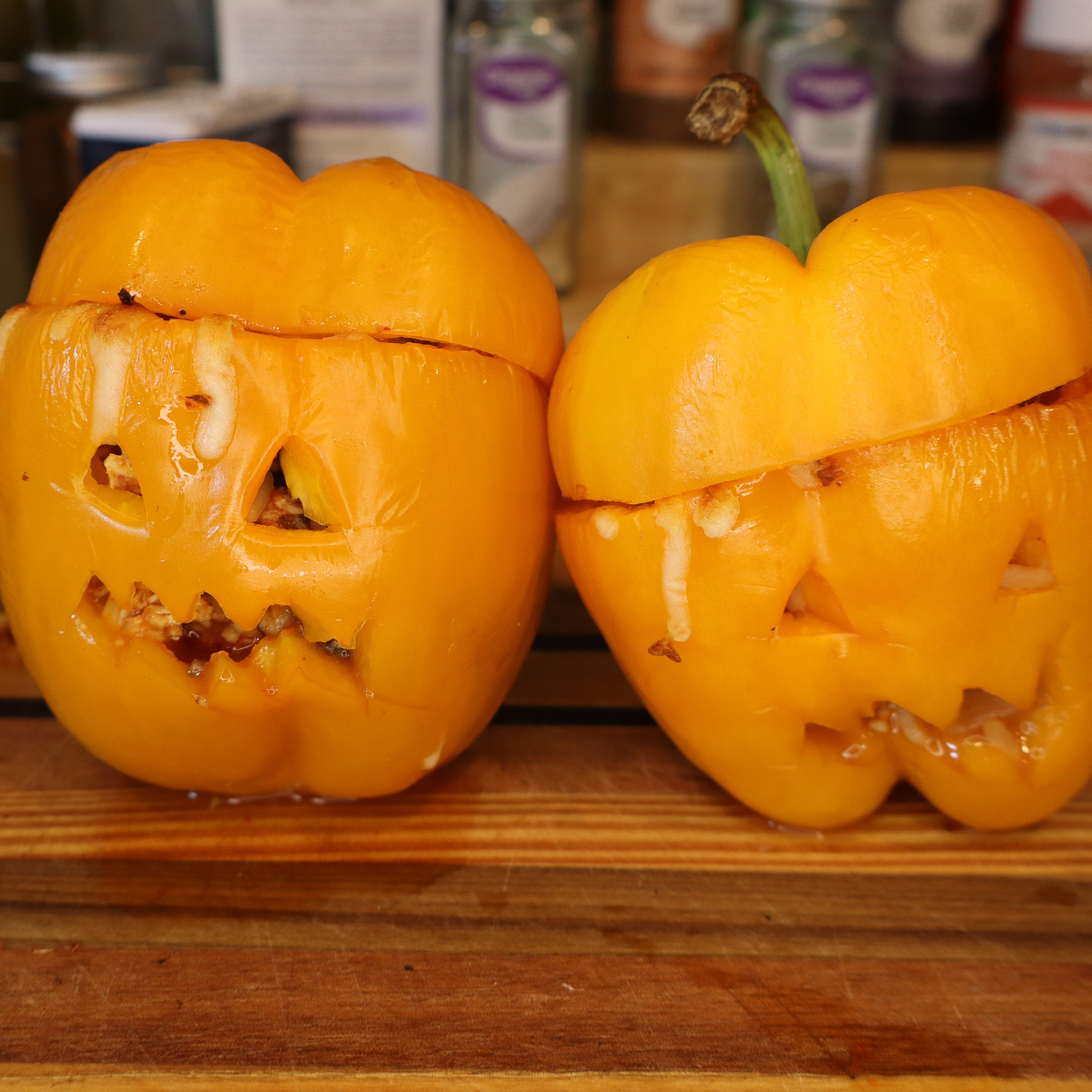 Viral Jack-O’-Lantern Stuffed Bell Peppers