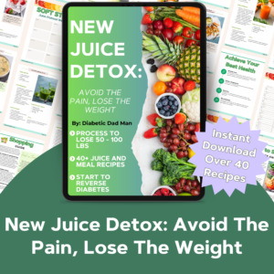 Close up image of the cover of New Juice Detox on an ipad