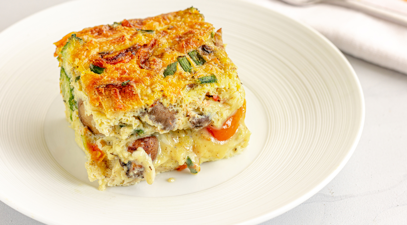 Diabetic Friendly Cheesy Baked Egg Casserole